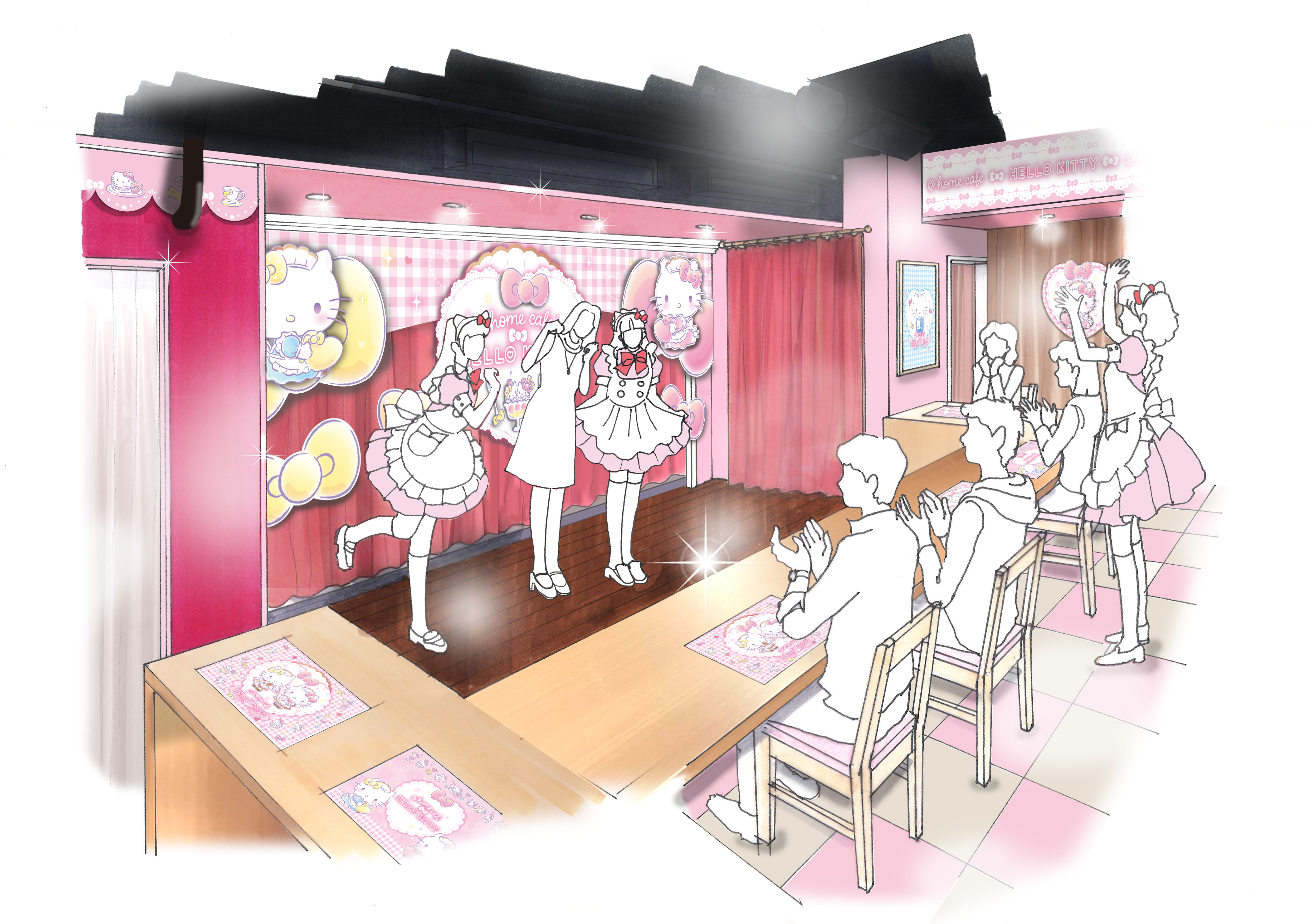 ほぉ むカフェ ハローキティ コラボカフェ開催のお知らせ 秋葉原 大阪のメイドカフェなら あっとほぉーむカフェ